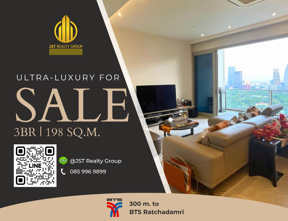 For SaleCondoWitthayu, Chidlom, Langsuan, Ploenchit : 💎 Luxury 3BR Condo | 185 Rajadamri | High Floor | AVAILABLE for Sale | Near BTS Ratchadamri!