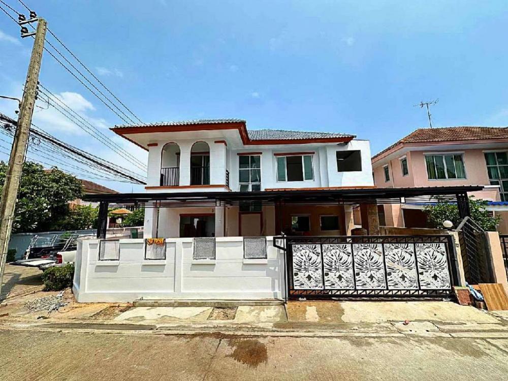 For SaleHouseMin Buri, Romklao : For sale: 2-storey detached house, Preecha Village (corner house), Suwinthawong 34, Saen Saep, Min Buri, Orange Line, Ramkhamhaeng, Ram Intra, Ratcha Uthit, Chalong Krung, Suvarnabhumi Airport, Burapha University