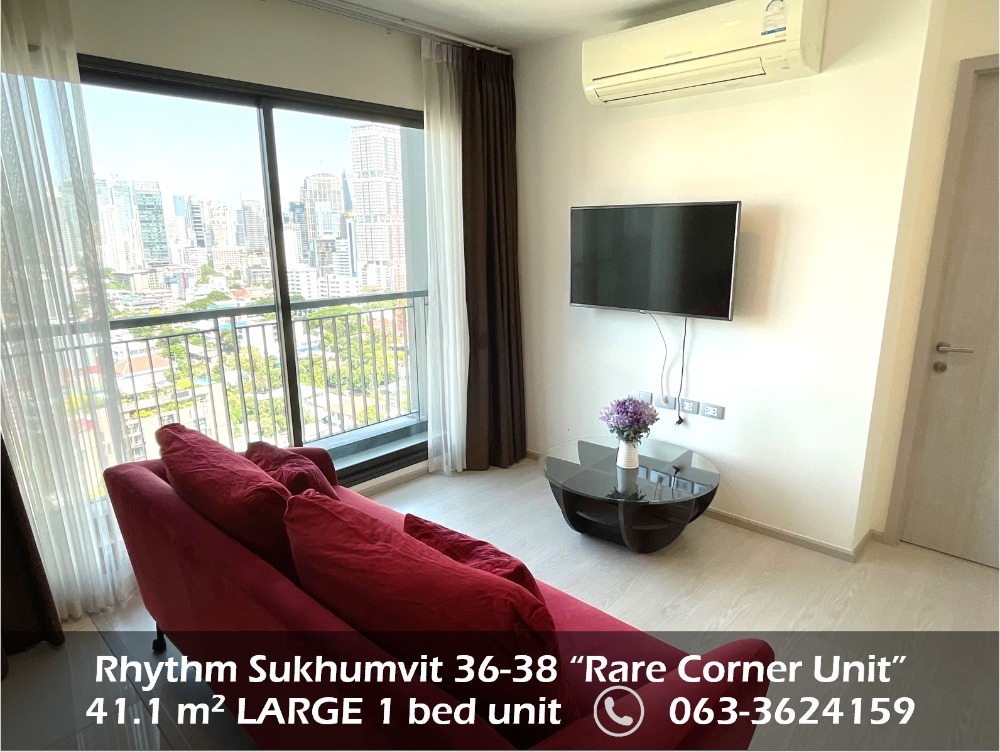 For SaleCondoSukhumvit, Asoke, Thonglor : Rhythm Sukhumvit 36-38 condominium fully furnished with infinite view at the corner unit, 5 minutes walk from BTS Thonglor Asking only 6.5 MBaht