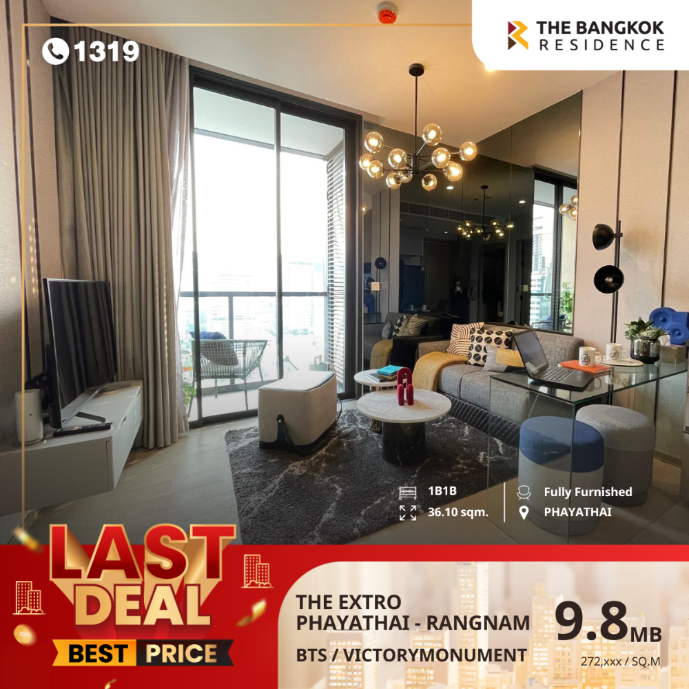 For SaleCondoRatchathewi,Phayathai : Condominium in the heart of the city, surrounded by complete amenities, THE EXTRO Condo, Phayathai-Rangnam, near BTS Victory Monument.