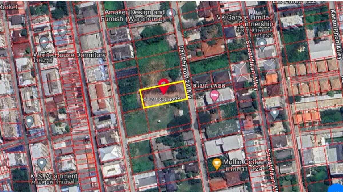 For RentLandRamkhamhaeng, Hua Mak : Land for rent, 265 sq m, Soi Lat Phrao 124, filled in.