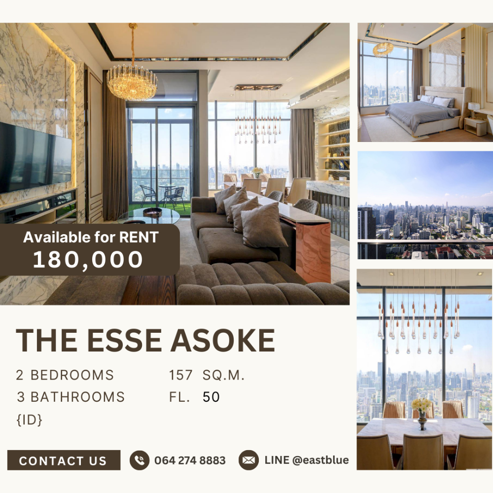 ให้เช่าคอนโดสุขุมวิท อโศก ทองหล่อ : Top Floor Penthouse for rent at ASOKE