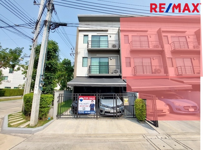 For SaleTownhouseRama5, Ratchapruek, Bangkruai : 3-story townhome for sale, Baan Klang Muang Ratchaphruek-Sathorn, beginning of the project, corner room, 24 square meters, new condition.