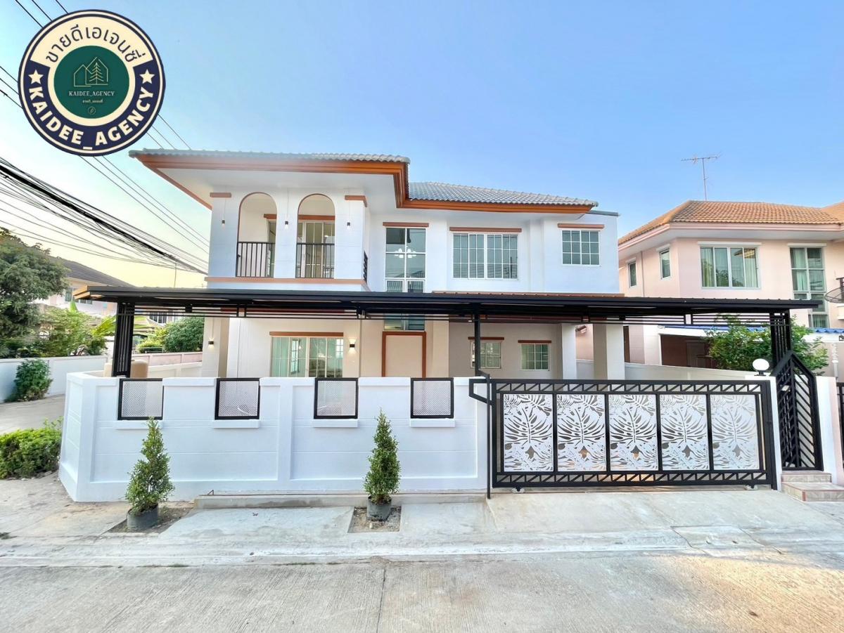 For SaleHouseMin Buri, Romklao : 2-story detached house, Preecha Village Soi Suwinthawong 34, newly renovated house, ready to move in. Beautiful house, cheap price Perfectly decorated, usable space worthwhile, Paseo Mall, Lat Krabang, Big C, Lotus, Minburi branch, Suvarnabhumi Airport, A