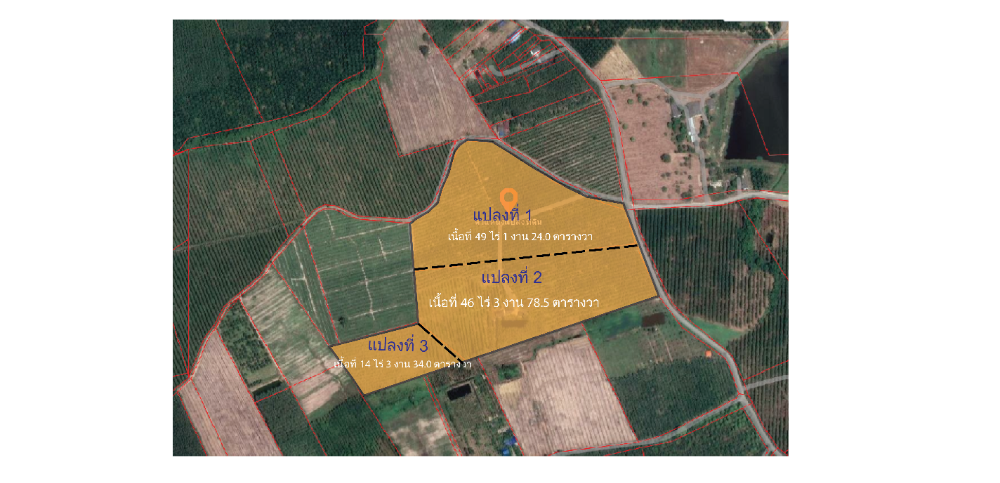 For SaleLandRayong : For sale includes land, 3 adjacent title deeds, amounting to 111 rai 36.5 square wah.