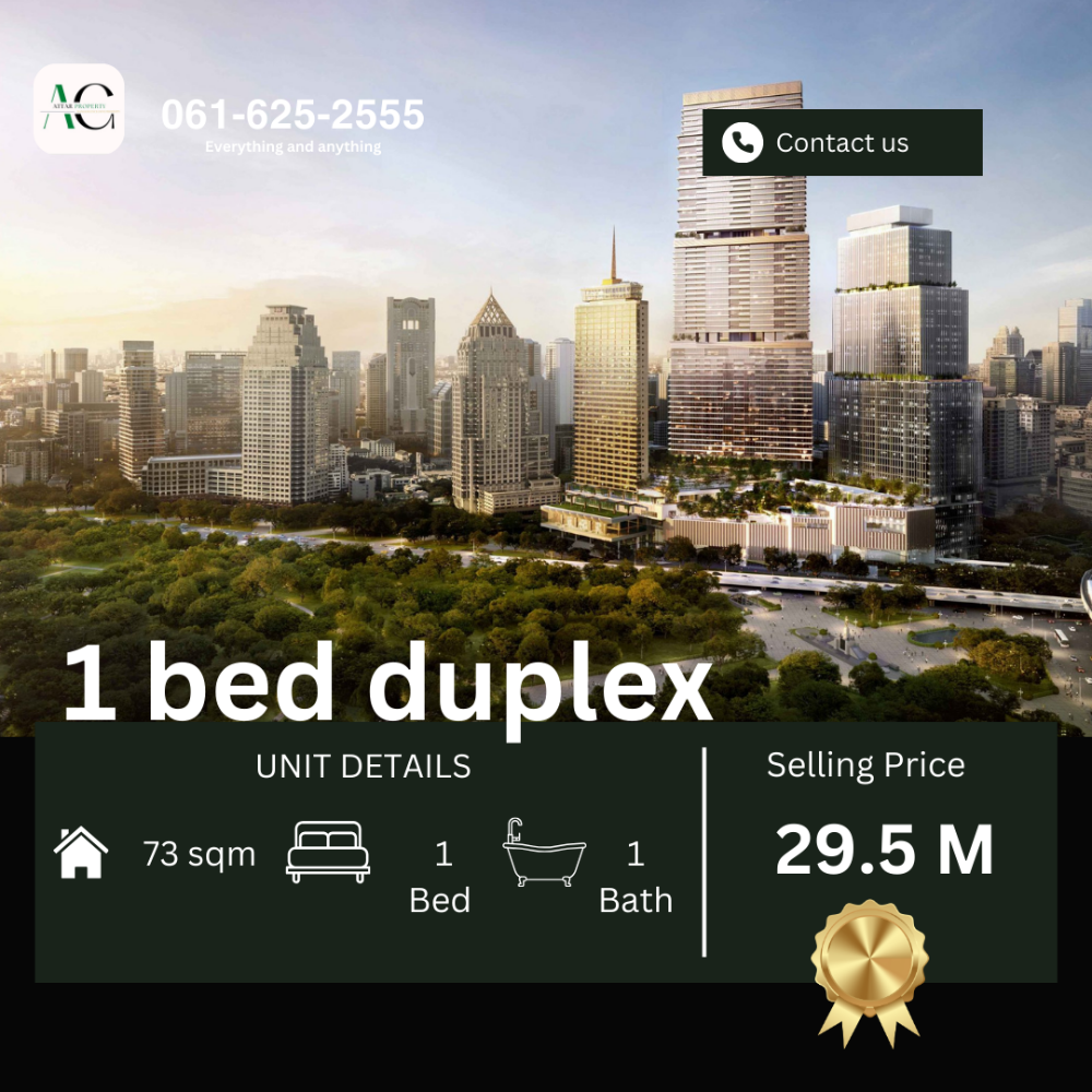 For SaleCondoSilom, Saladaeng, Bangrak : *BEST OFFER FOR DUPLEX* Dusit Residences | 1 Bed Duplex | 061-625-2555