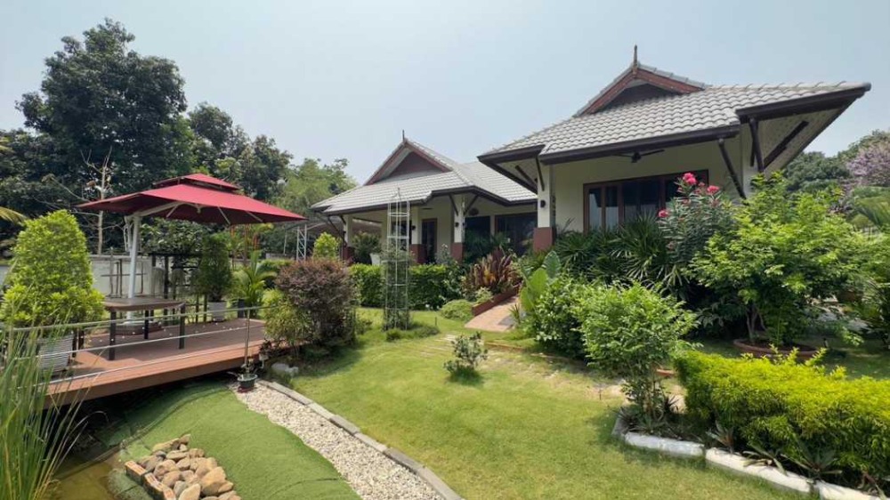 For SaleHouseChiang Mai : Single house for sale, homestay, Lanna style, 3 bedrooms, 4 bathroom, Chiang Mai