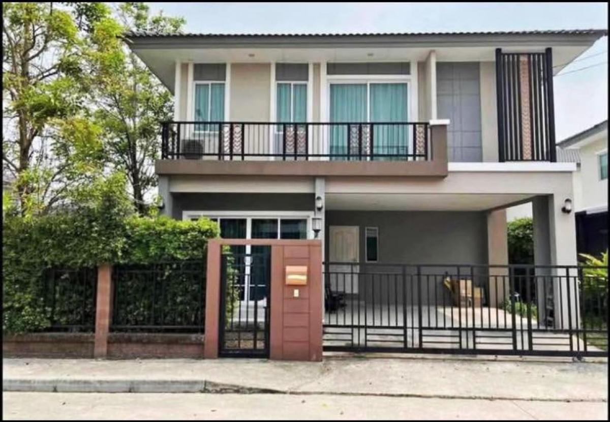 For RentHouseNawamin, Ramindra : 50,000.- Single house, corner house, beautiful garden, Passorn Village, Phasorn Prestige, Chatuchak-Watcharapol, near the expressway, Sukhapiban Market, Fashion Island, built-in house throughout the house