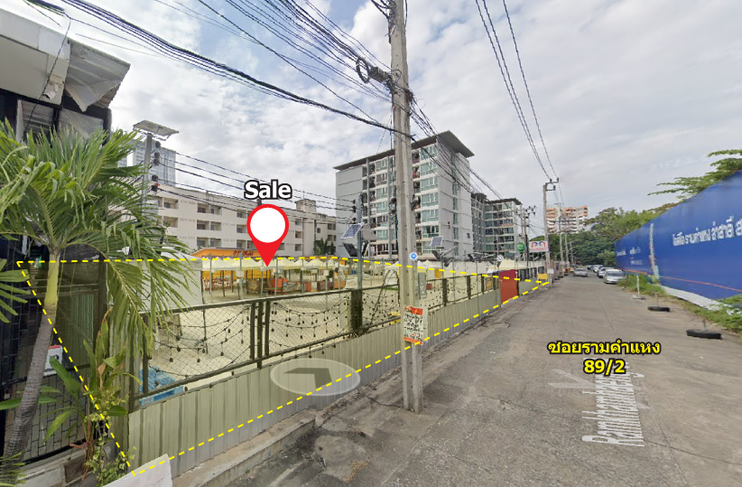 For SaleLandSeri Thai, Ramkhamhaeng Nida : Land 1 rai 0 ngan 49 sq m. Soi Ramkhamhaeng 89-2 (near Lam Sali intersection)