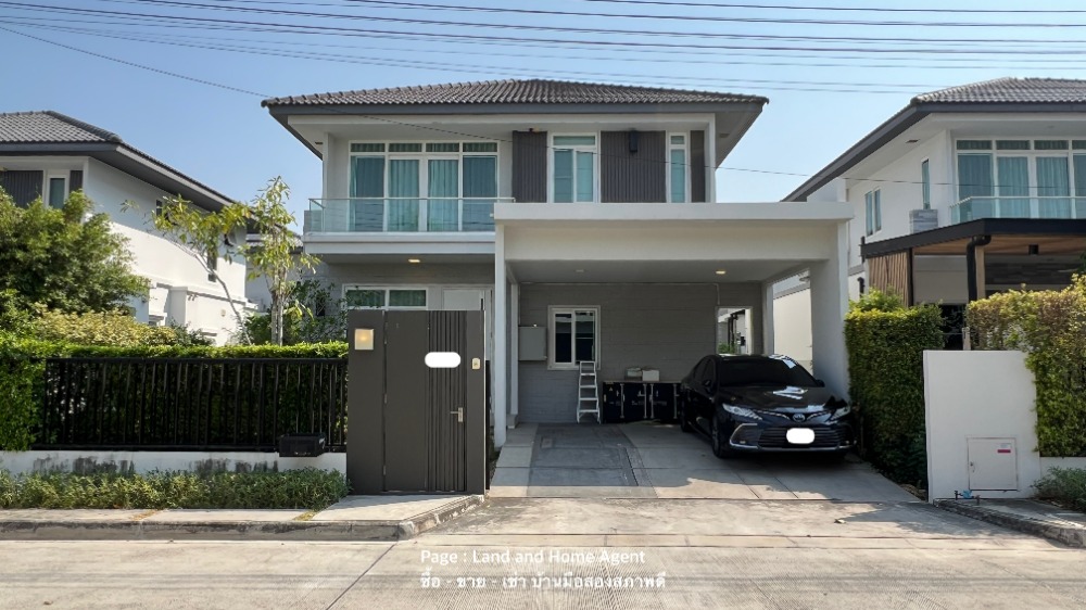 For SaleHouseLadkrabang, Suwannaphum Airport : Single house for sale, Manthana On Nut-Wongwaen 5, beautiful house, good condition, 3 bedrooms.