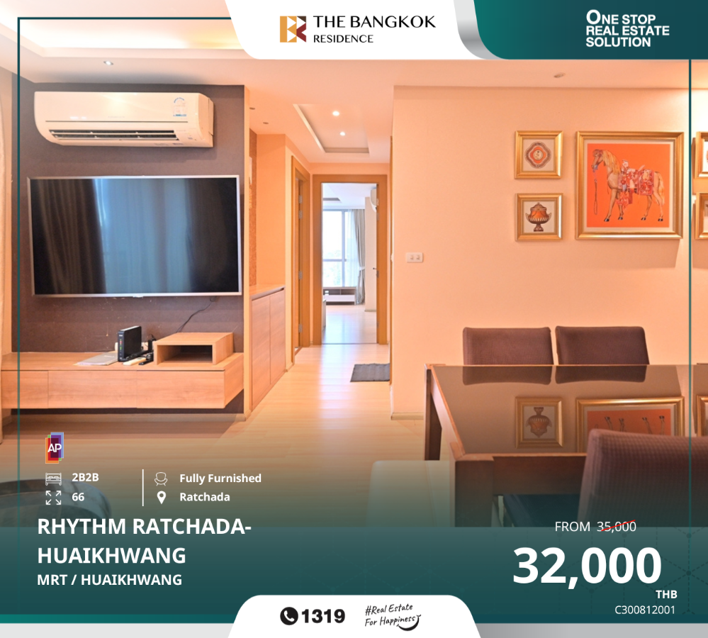 For RentCondoRatchadapisek, Huaikwang, Suttisan : Designed for residents to live a perfect life, RHYTHM Ratchada-Huai Khwang, near Huai Khwang MRT.