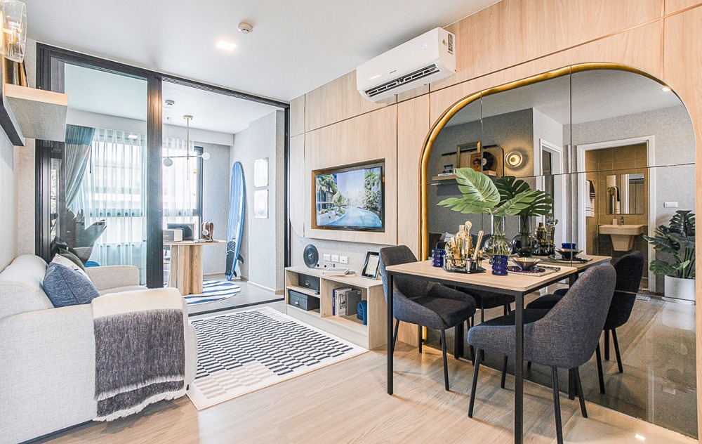 Sale DownCondo : ด่วนขายดาวน์ ขาดทุน D Condo Reef  1+1 ห้องนอน วิวสระ+ สวน