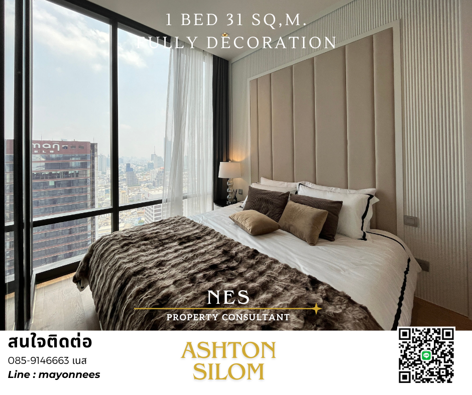 For SaleCondoSilom, Saladaeng, Bangrak : Luxury Lifestyle like a Silom resident, high floor, beautiful view, fully furnished, starting at 7.5 million.