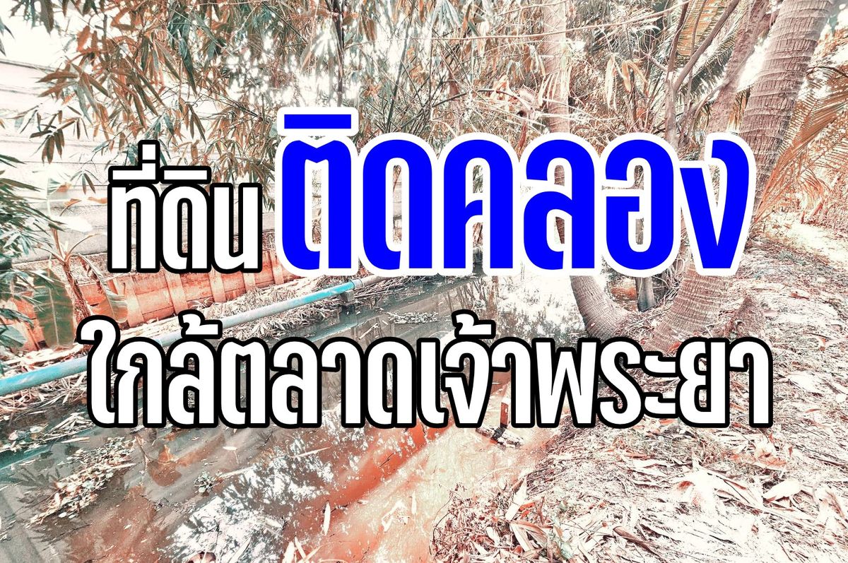 ขายที่ดินพระราม 5 ราชพฤกษ์ บางกรวย : ที่ดินติดคลอง "ใกล้ตลาดเจ้าพระยา"