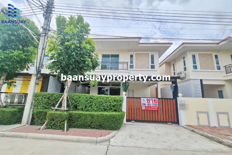 For SaleHouseNonthaburi, Bang Yai, Bangbuathong : For sale, 2-story semi-detached house, Nonnicha Village-Bang Yai 2, Soi Kaeo In. Near Central Westgate