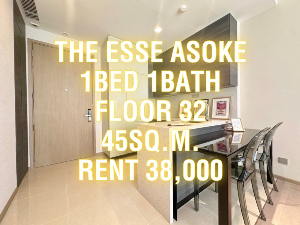 For RentCondoSukhumvit, Asoke, Thonglor : [Rent] The Esse Asoke 45sq.m. 1B1B Floor32 North 092-545-6151 (Tim)