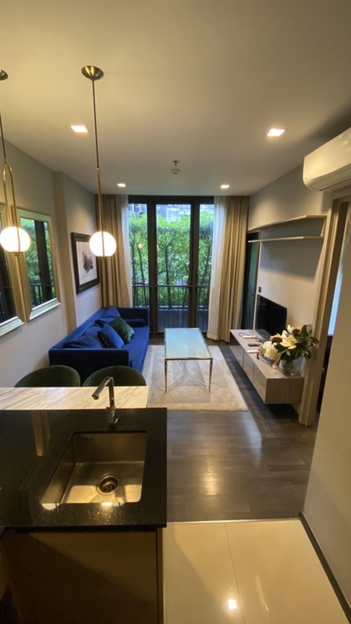 For RentCondoRama9, Petchburi, RCA : 📣The line Asoke-Ratchada 📣1 bedroom 35sq.m, 2nd floor, garden view🌲, quiet, private, willing to negotiate, ready to move in.