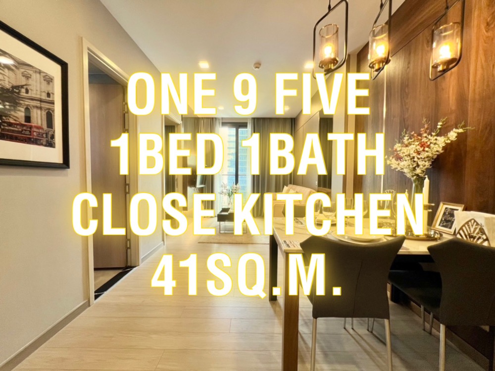 For SaleCondoRama9, Petchburi, RCA : One 9 Five - 41 sq m., 1 bedroom, 1 bathroom, closed kitchen, high floor, appointment to view 092-545-6151 (Tim)