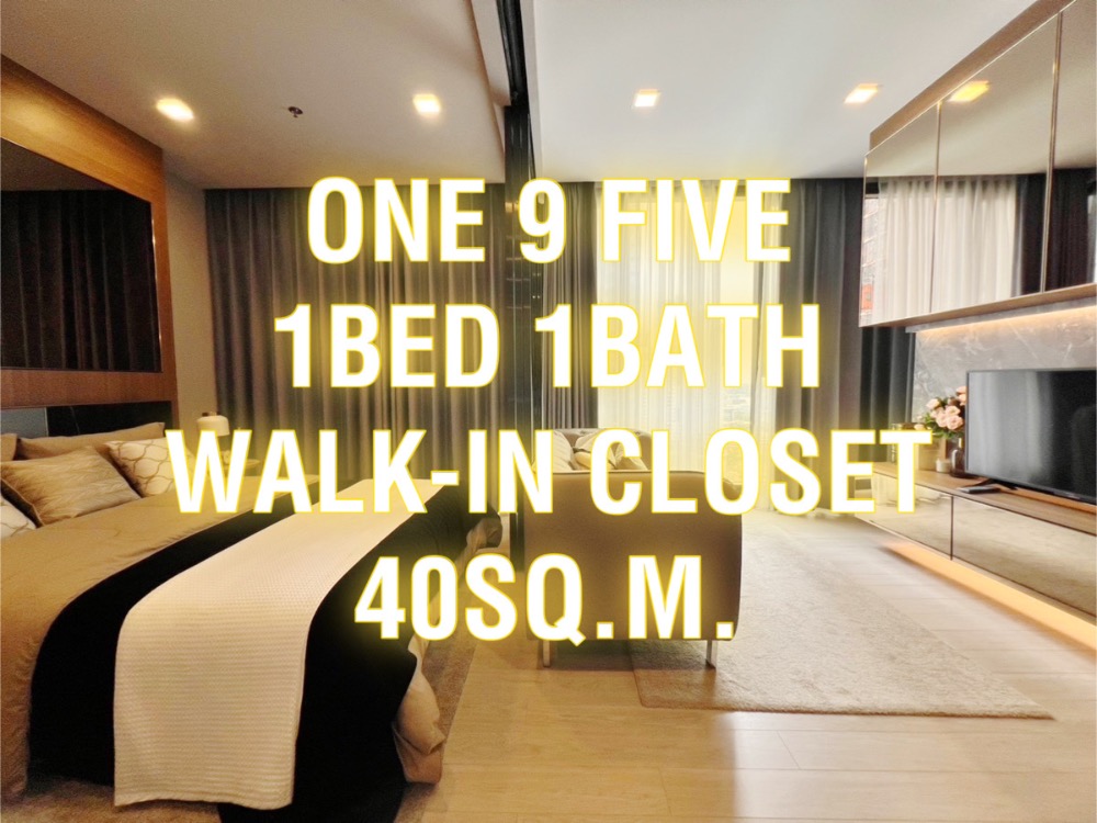 For SaleCondoRama9, Petchburi, RCA : One 9 Five - 40 sq m. 1 bedroom, 1 bathroom, has a dressing room, high floor. Appointment to view 092-545-6151 (Tim)