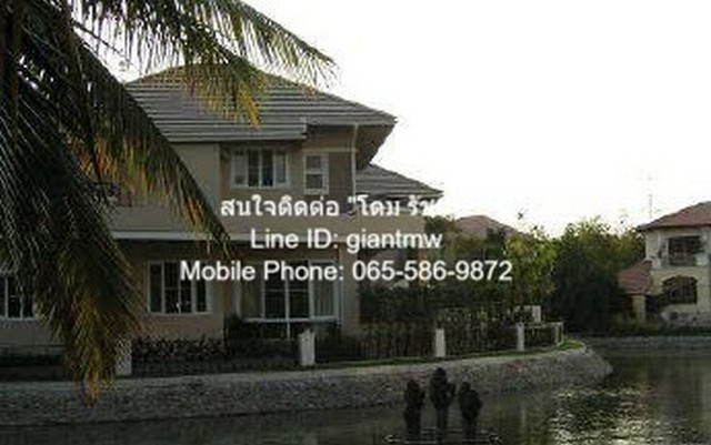 For SaleHouseNawamin, Ramindra : For sale: 2-storey luxury house, 4 bedrooms, 4 bathrooms, next to a lake, Living Lagoon Village, 140.40 sq m. (usable area 437 sq m.), price 17.5 million baht.