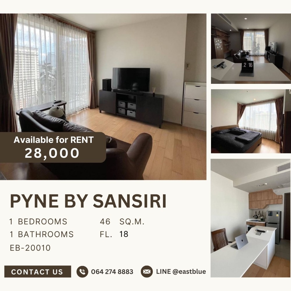 For RentCondoRatchathewi,Phayathai : Pyne By Sansiri for rent 28k 064-274-8883