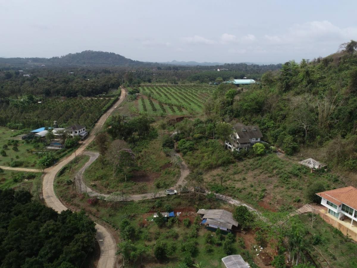 For SaleLandChanthaburi : Beautiful plot of land for sale, good view, water and electricity ready, Khao Wua Subdistrict, Tha Mai District, suitable for building a vacation home. Near Phraya Trang Road, convenient travel.