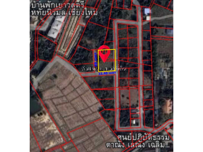 For SaleLandChiang Mai : Empty land for sale, 1 rai 9 sq m, Doi Saket District, Chiang Mai Province.