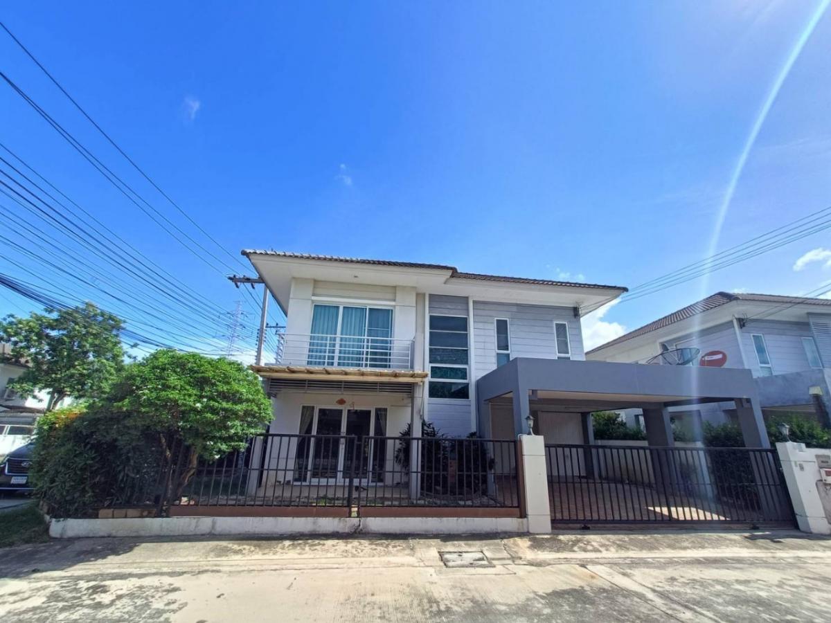 For RentHousePattaya, Bangsaen, Chonburi : 🔥🔥For rent, 2-storey single house, Pruksa Nara Village, Nong Mon 1, Mueang Subdistrict, Mueang District, Chonburi Province, large house, interested contact 0854848586 ❤️Area 50 sq m., 2 floors, corner house, 3 bedrooms, 2 bathrooms, 1 kitchen, 3 air condi