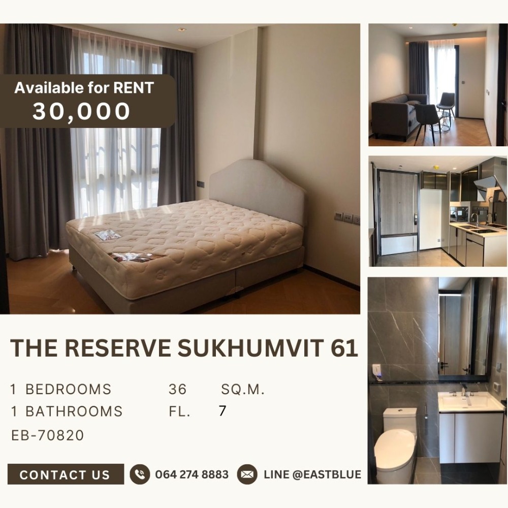 For RentCondoSukhumvit, Asoke, Thonglor : The Reserve Sukhumvit 61 Studio for rent 30k per month