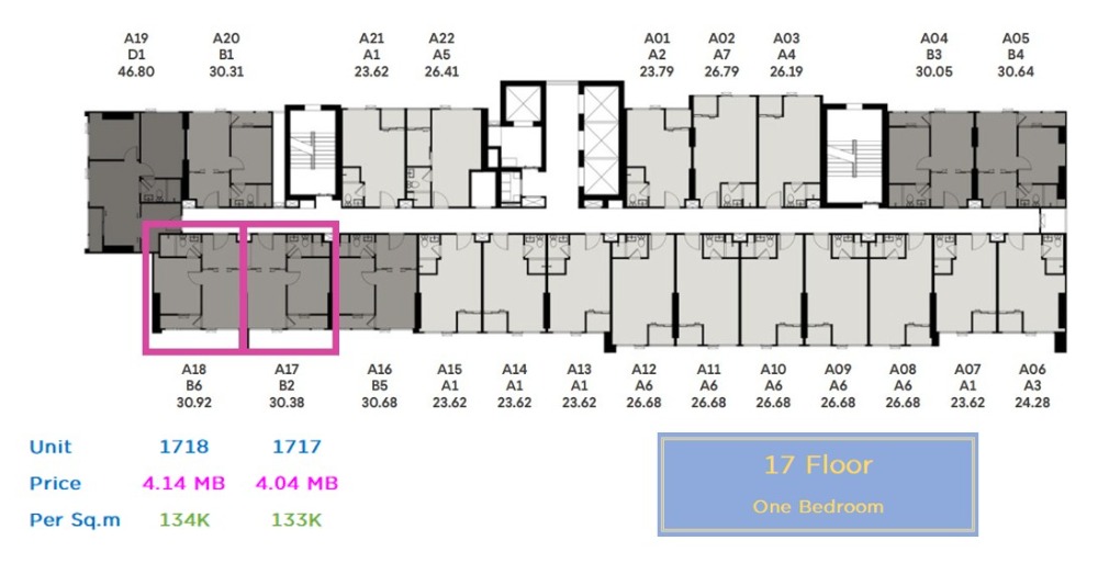 ขายดาวน์คอนโดเกษตรศาสตร์ รัชโยธิน : One Bedroom ชั้นสูง (ชั้น 17) ทิศตะวันออก ราคา VVIP price การันตีวิวสวย โล่ง