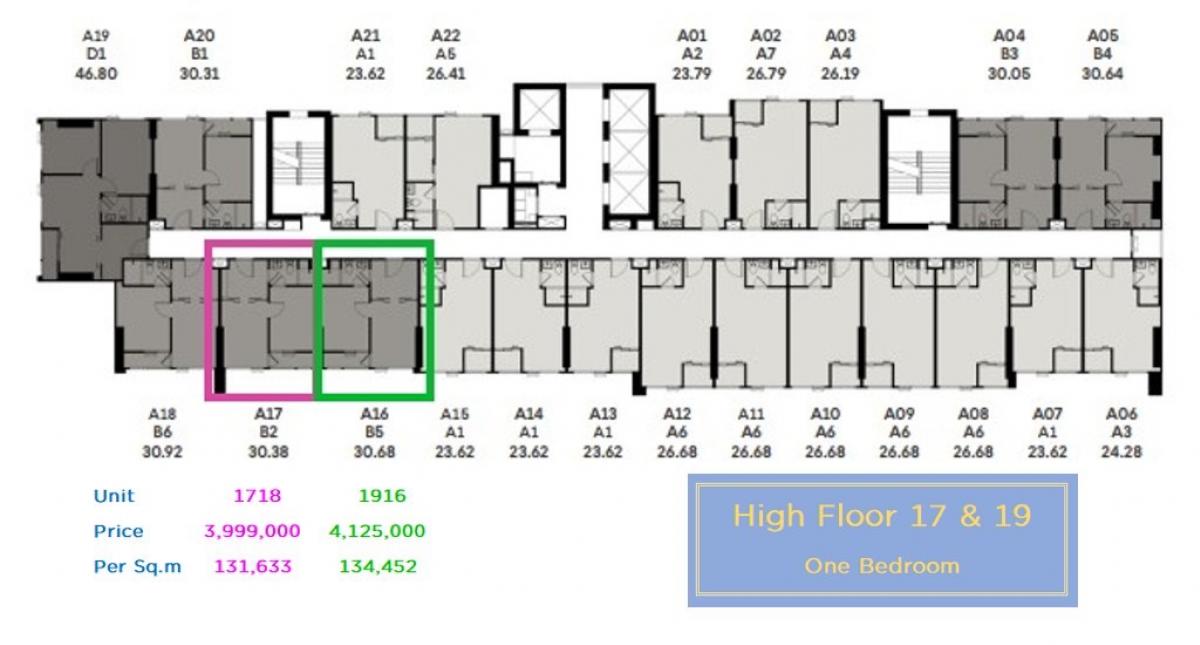 Sale DownCondoKasetsart, Ratchayothin : High floor (17th floor), east side, very good price, starting at 3 million trees, beautiful view, open.