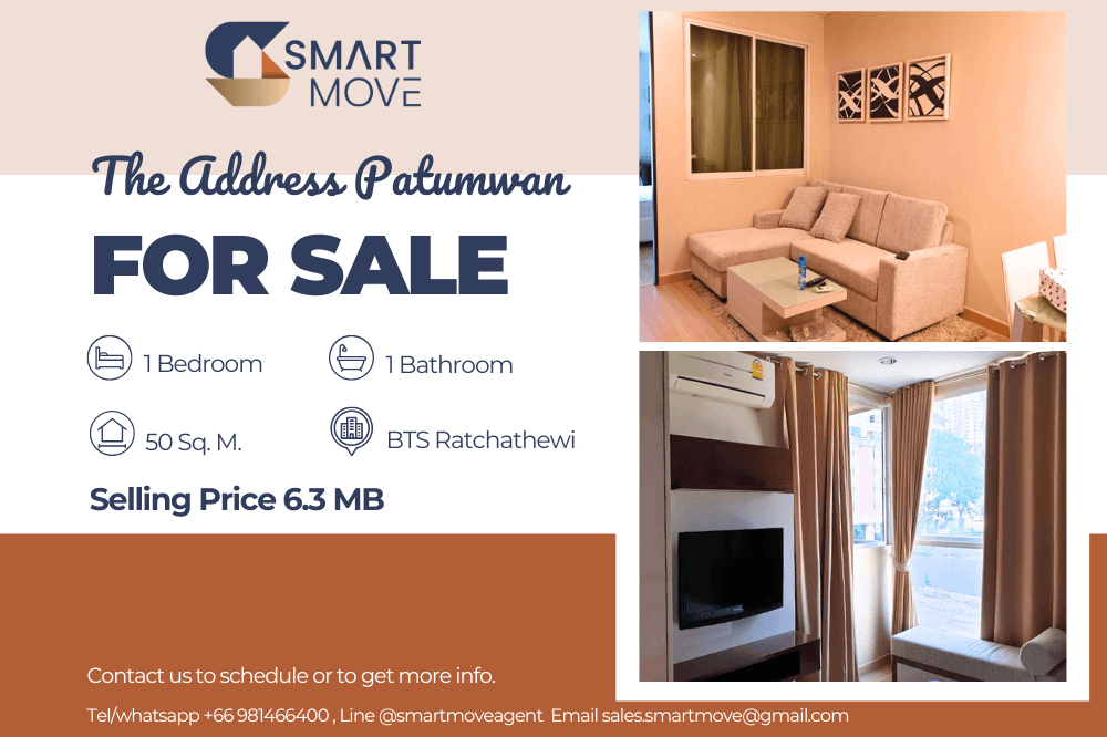 For SaleCondoRatchathewi,Phayathai : Code C20230107196.......The Address Pathumwan for sale, 1 bedroom, 1 bathroom, high floor, furnished, Special Deal!!