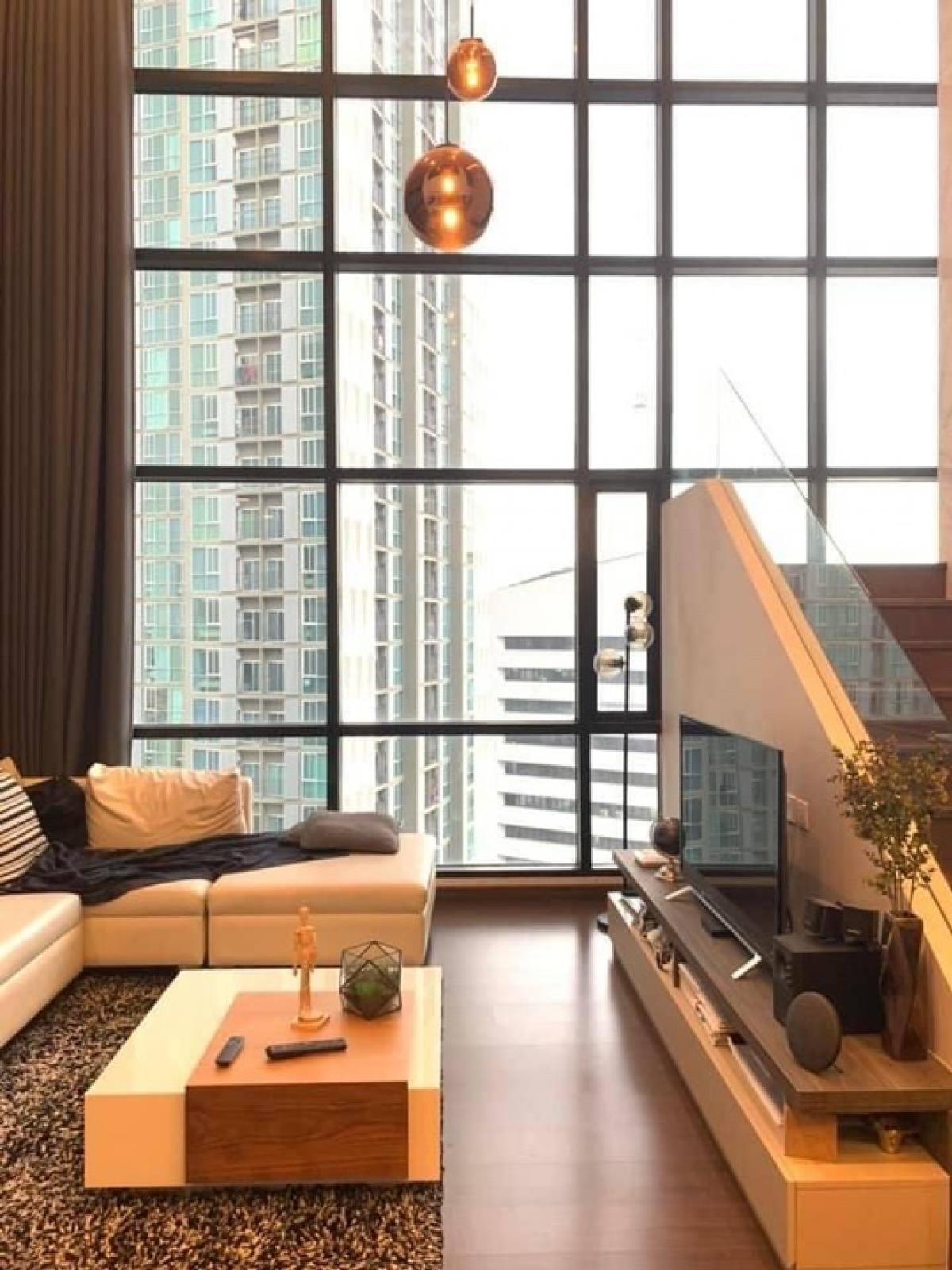 For SaleCondoRatchadapisek, Huaikwang, Suttisan : 📢👇Duplex 3 beds at Ivy Ampio for rent / sale, near The Street, Central Rama 9, fully furnished, ready to move in