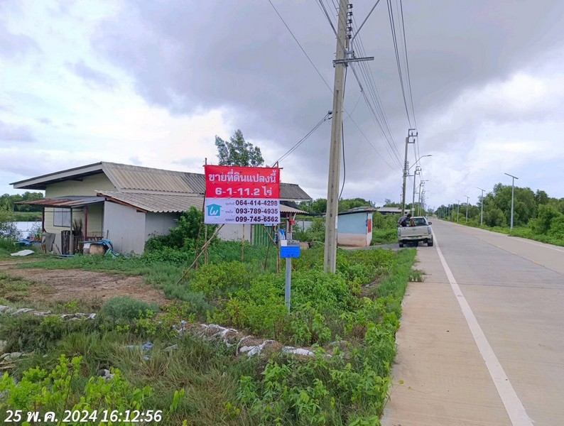 For SaleLandBangna, Bearing, Lasalle : ghd000269 Empty land for sale, area 6-1-11.2 rai, near Khlong Suan Temple. Near the road along Khlong Sappasamit, Samut Prakan.