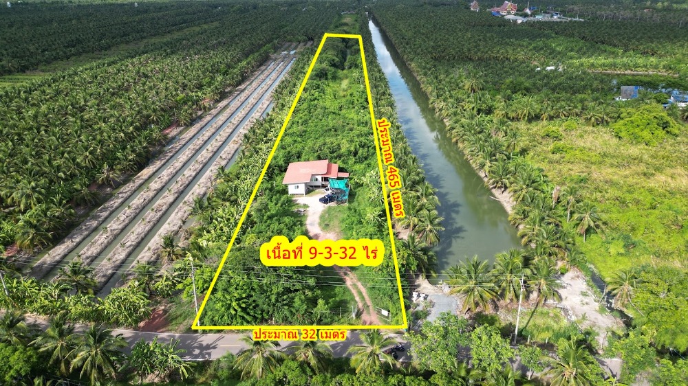 For SaleLandMahachai Samut Sakhon : Anyone who wants to live in this plot of garden can get both the garden and the location. Land for sale plus a one-story house in an area of ​​9-3-32 rai.