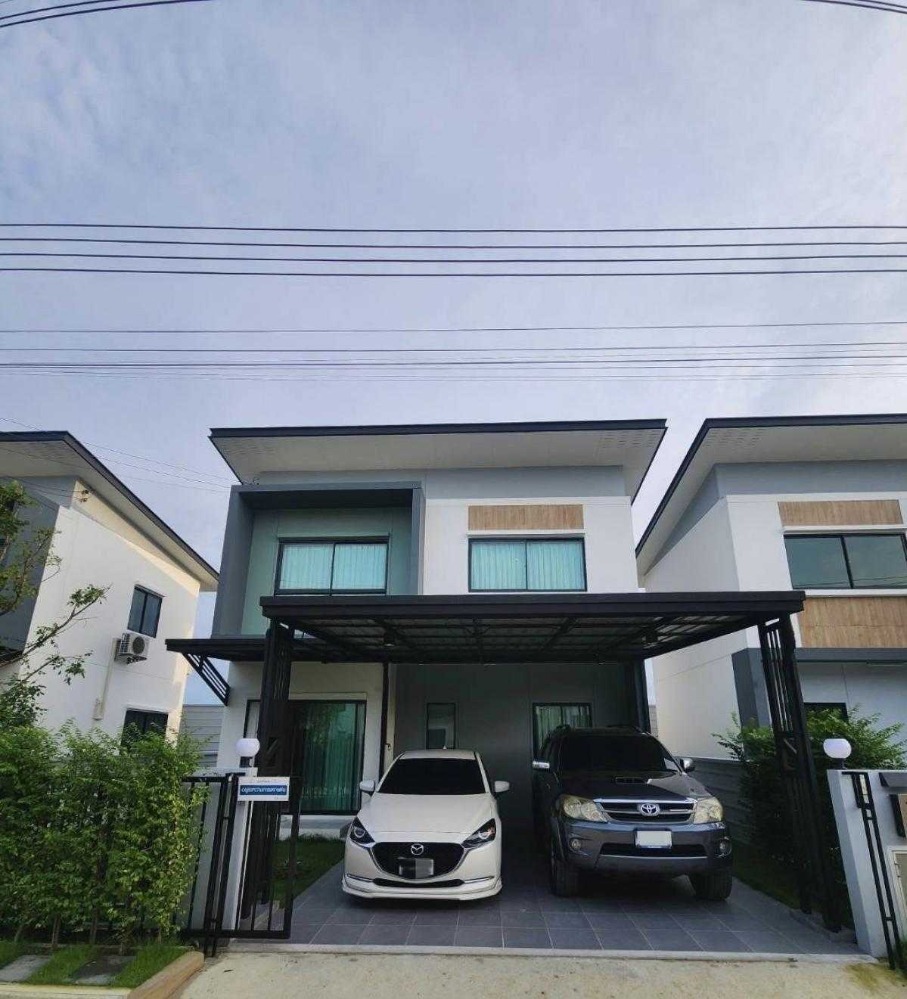 For SaleHousePathum Thani,Rangsit, Thammasat : S-HECO101 for sale, detached house, Eco House, Wongwaen-Lam Luk Ka, 2 floors, size 35.3 sq w, usable area 141.2 sq m, 3 bedrooms, 2 bathrooms, 4.15 million 063-759-1967