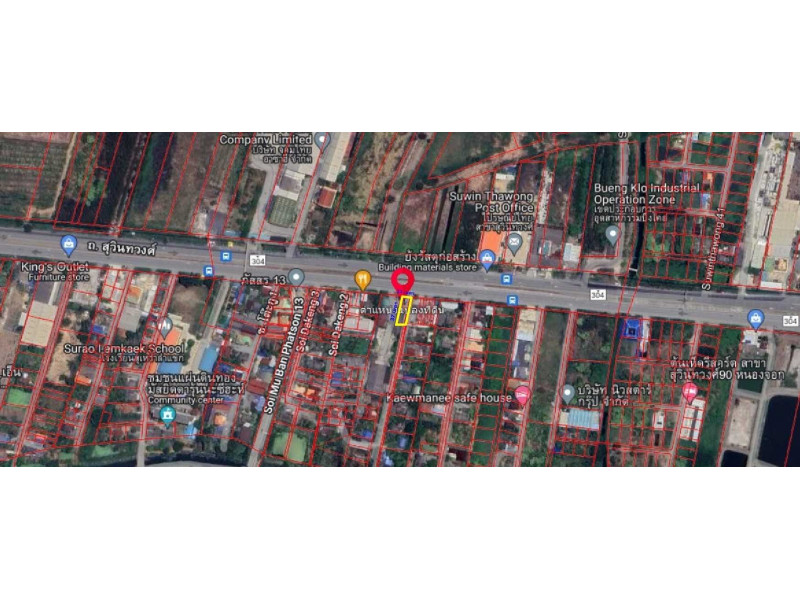 For RentLandMin Buri, Romklao : For rent, land with buildings, Suwinthawong Road, land size 1 ngan.