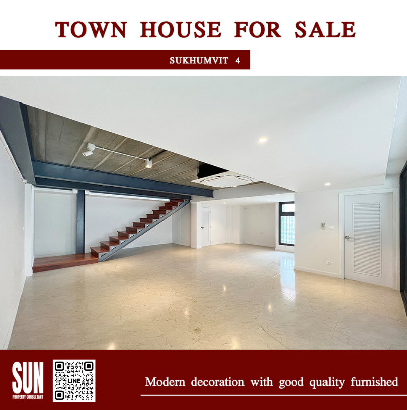 For SaleTownhouseSukhumvit, Asoke, Thonglor : Town house for sale, Sukhumvit Soi 4, BTS Nana, Newly renovated