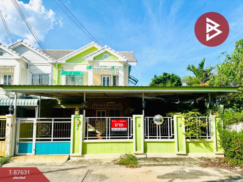 For SaleTownhouseMahachai Samut Sakhon : Townhouse for sale Wiset Suk Nakhon Village, Blue, Samut Sakhon