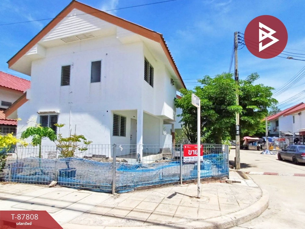 For SaleHouseSamut Songkhram : Semi-detached house for sale, Eua-Athorn Village, Bang Kaeo, Samut Songkhram.