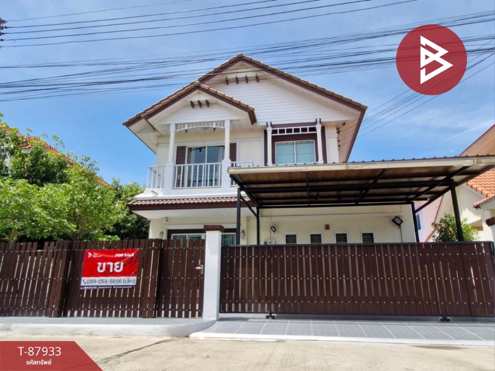 For SaleTownhousePathum Thani,Rangsit, Thammasat : Single house for sale Maneerin Lake and Park Village, Bang Khu Wat, Pathum Thani