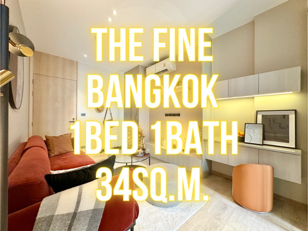 For SaleCondoSukhumvit, Asoke, Thonglor : The Fine Bangkok Ekkamai - 35 sq m. 1 bedroom, 1 bathroom, high floor, beautiful floor plan 092-545-6151 (Tim)