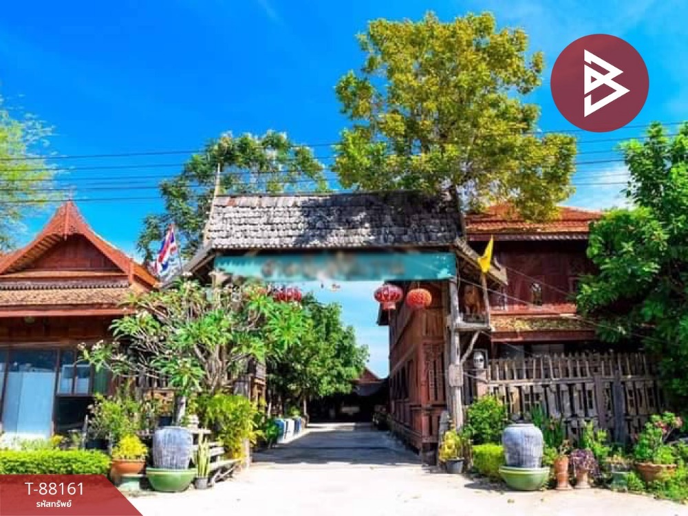 For SaleHouseSuphan Buri : Thai style detached house for sale, area 1 rai 3 ngan 14 square wah, Si Prachan, Suphanburi.