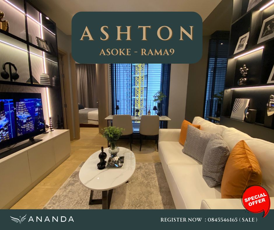 For SaleCondoRama9, Petchburi, RCA : Ashton Asoke-Rama9, luxury condo in the heart of Rama 9, fully furnished, ready to move in, 1 large bedroom, 32 sq m., close to MRT Rama 9, only 280 meters, special 6.99MB