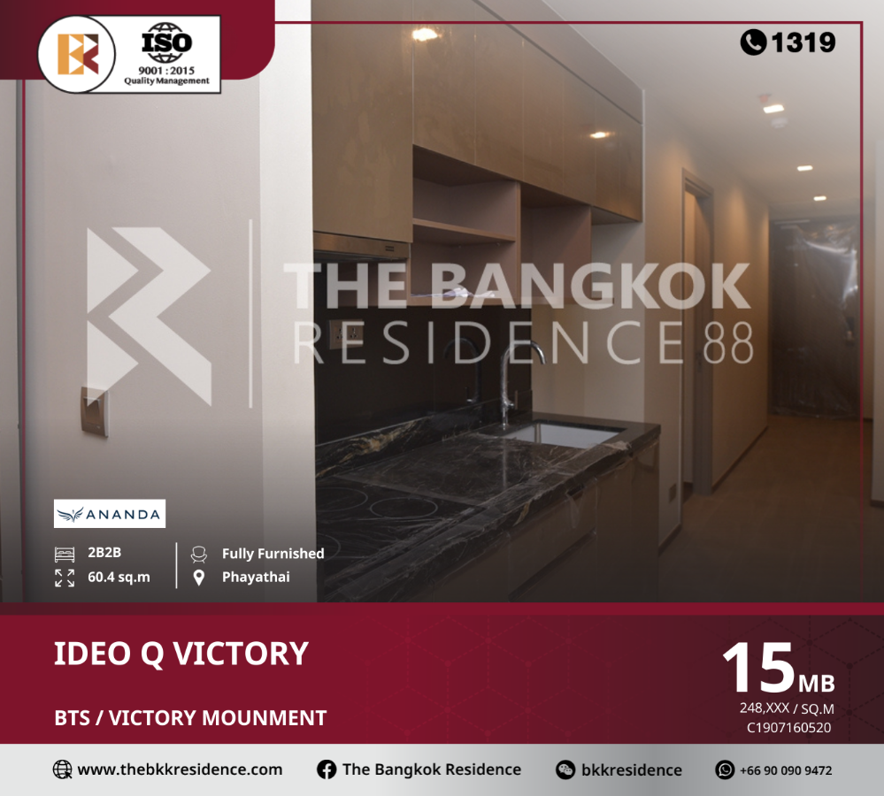 For SaleCondoAri,Anusaowaree : Ideo Q Victory, a luxury condo ready to move in, convenient to travel, near BTS Victory Monument