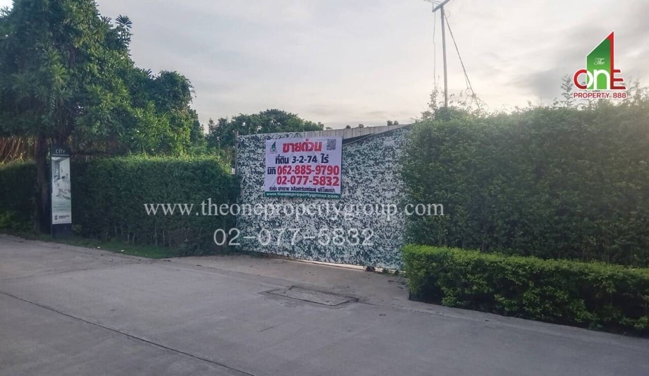 For SaleLandNonthaburi, Bang Yai, Bangbuathong : Beautiful plot of land 3-2-74 rai, full area, Tiwanon 38 (Soi Thansamrit 28), near the Pink Skytrain. (Sanam Sanambinnam Station) Tha Sai Subdistrict, Mueang Nonthaburi