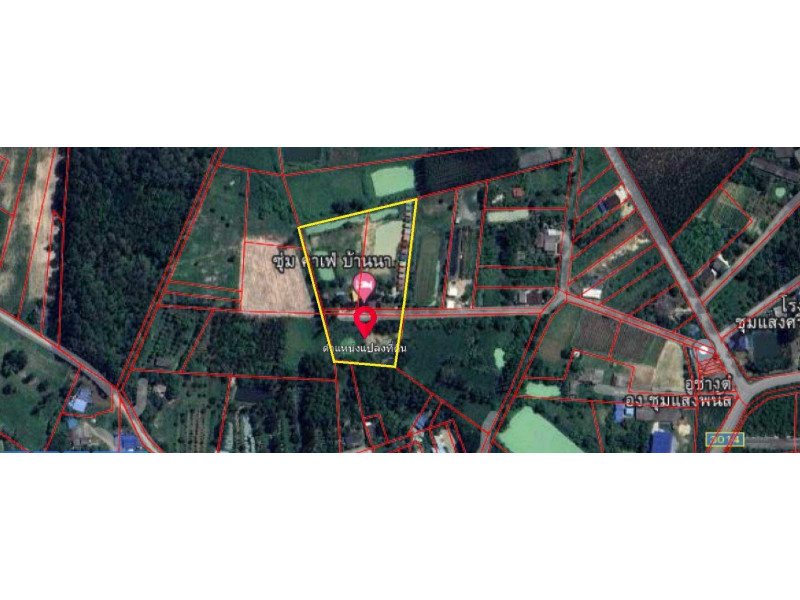 For SaleLandPattaya, Bangsaen, Chonburi : Land for sale with buildings (applied Thai house) on land with a total area of ​​7-3-70 rai.