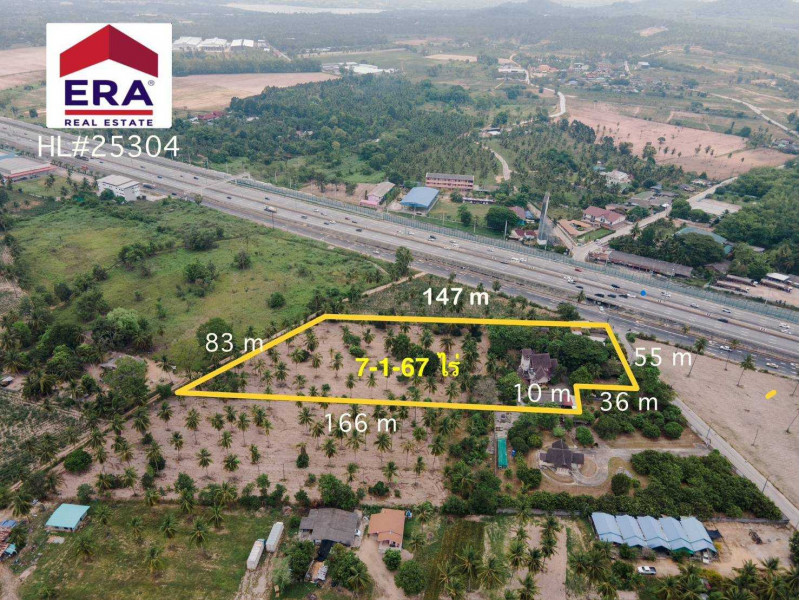 For SaleLandPattaya, Bangsaen, Chonburi : Land for sale with buildings, area 7-1-67 rai, next to Motorway No. 7