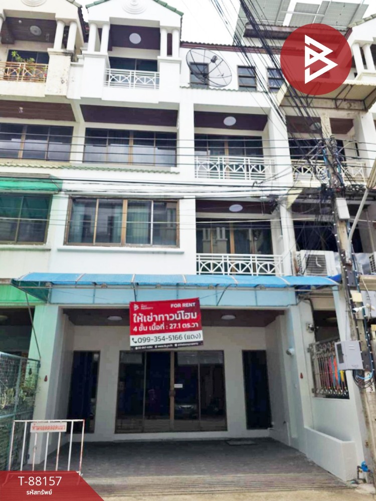 For RentShophouseRama3 (Riverside),Satupadit : Commercial building for rent, Benjathani Village, Rama 3, Bangkok.