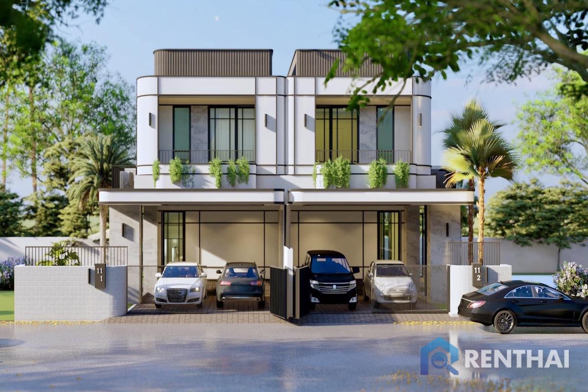 For SaleTownhousePattaya, Bangsaen, Chonburi : Premium twin house, 2 floors, 2 parking spaces